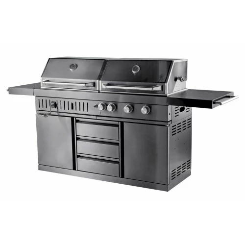 black collection free standing gas and charcoal grill 1