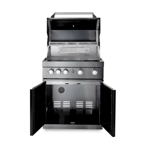 black collection free standing gas grill with 4 efficient burners and infrare 1 3