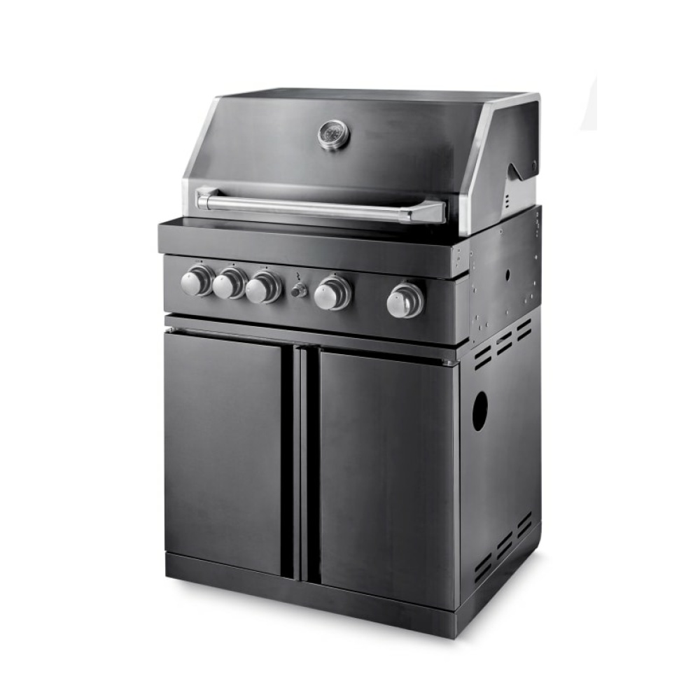 black collection free standing gas grill with 4 efficient burners and infrared sy 3