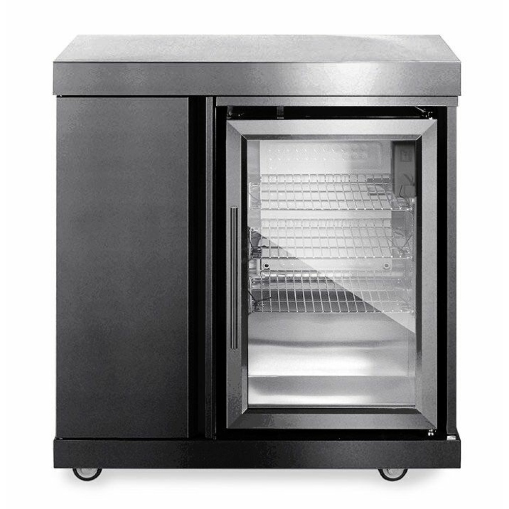 black collection module with refrigerator and storage cabinet 4