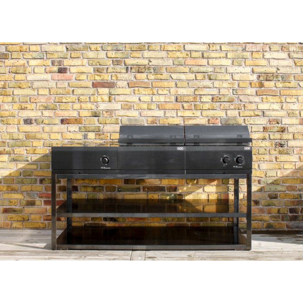 nordic line integrated charcoal grill black 3
