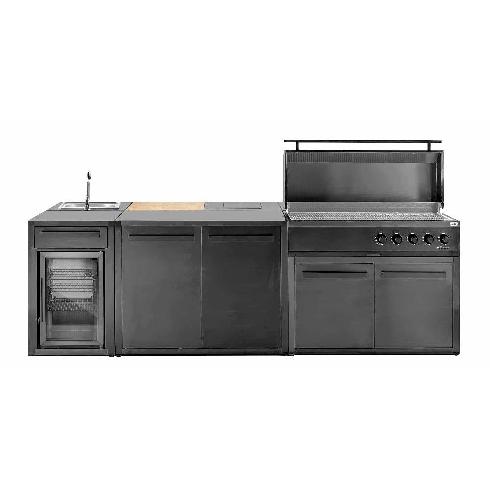 nordic line integrated gas grill 5 burners black 6 1