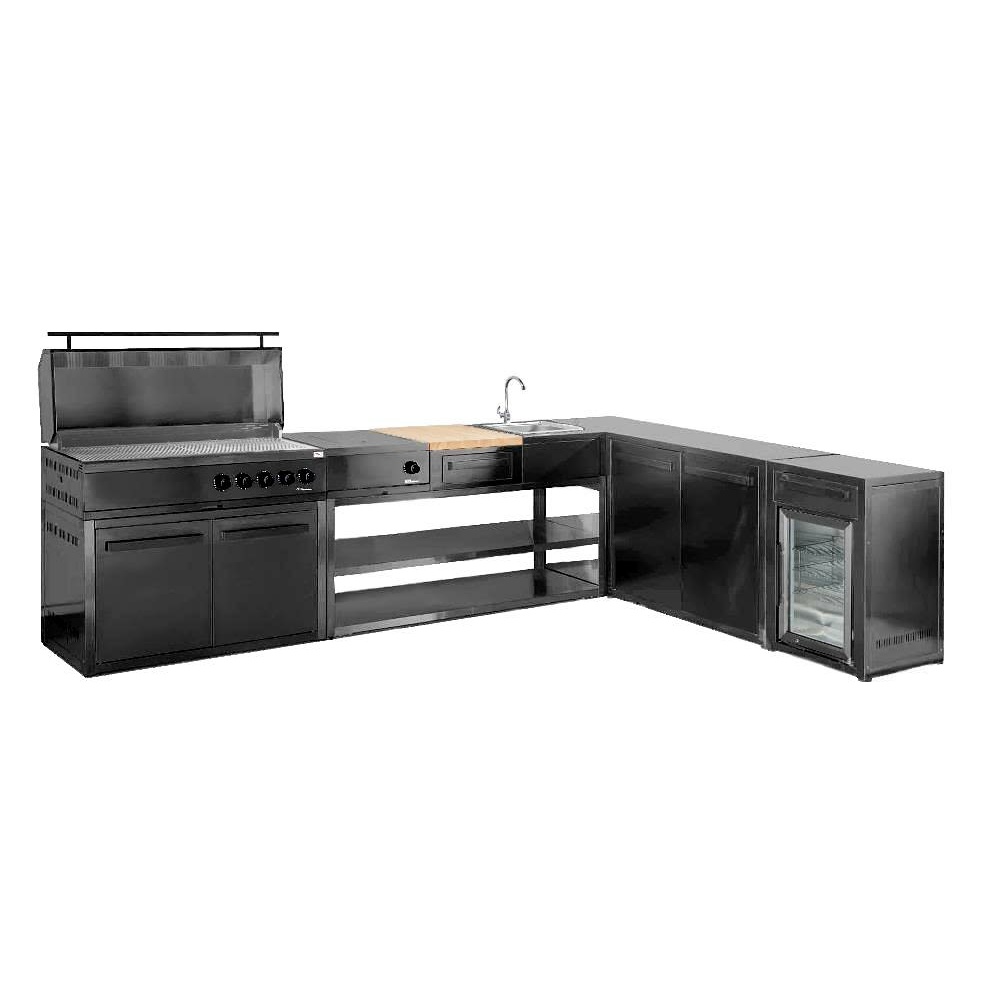 nordic line integrated gas grill 5 burners black 7