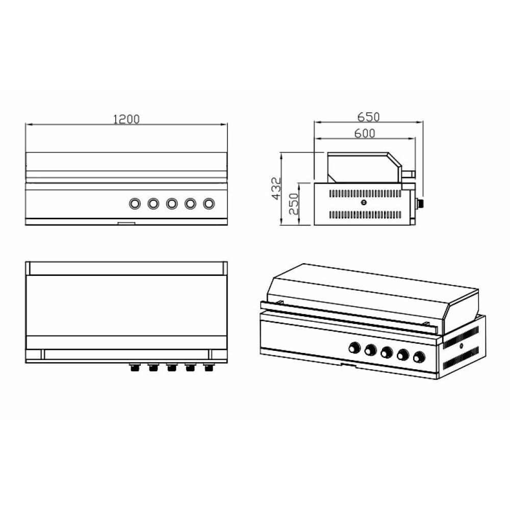 nordic line integrated gas grill 5 burners black 8 1