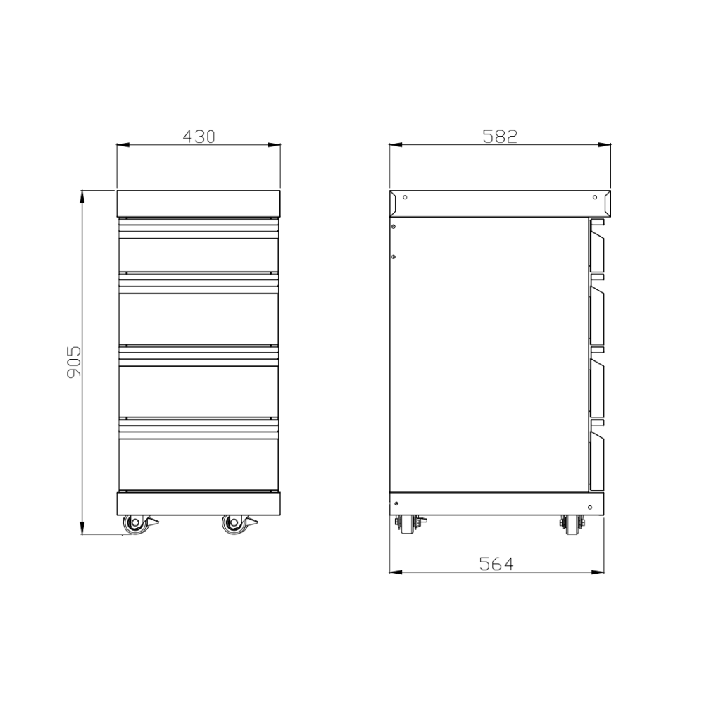 stainless collection drawer module