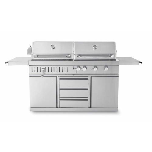 stainless collection free standing gas and charcoal grill 5