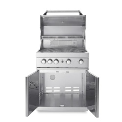 stainless collection free standing gas grill with 4 efficient burners and infrared s