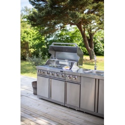 stainless collection free standing gas grill with 6 burners and infrared system 3 1