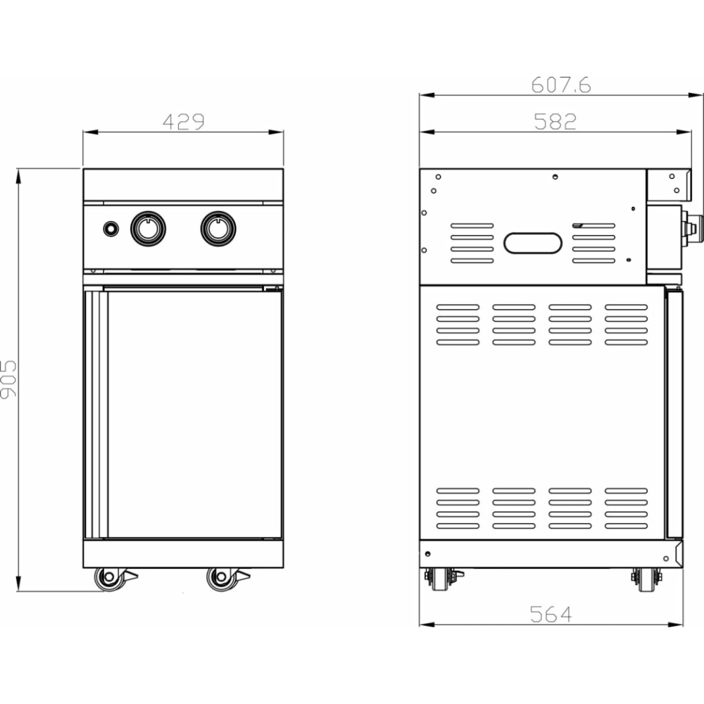 stainless collection module with double side burner 5