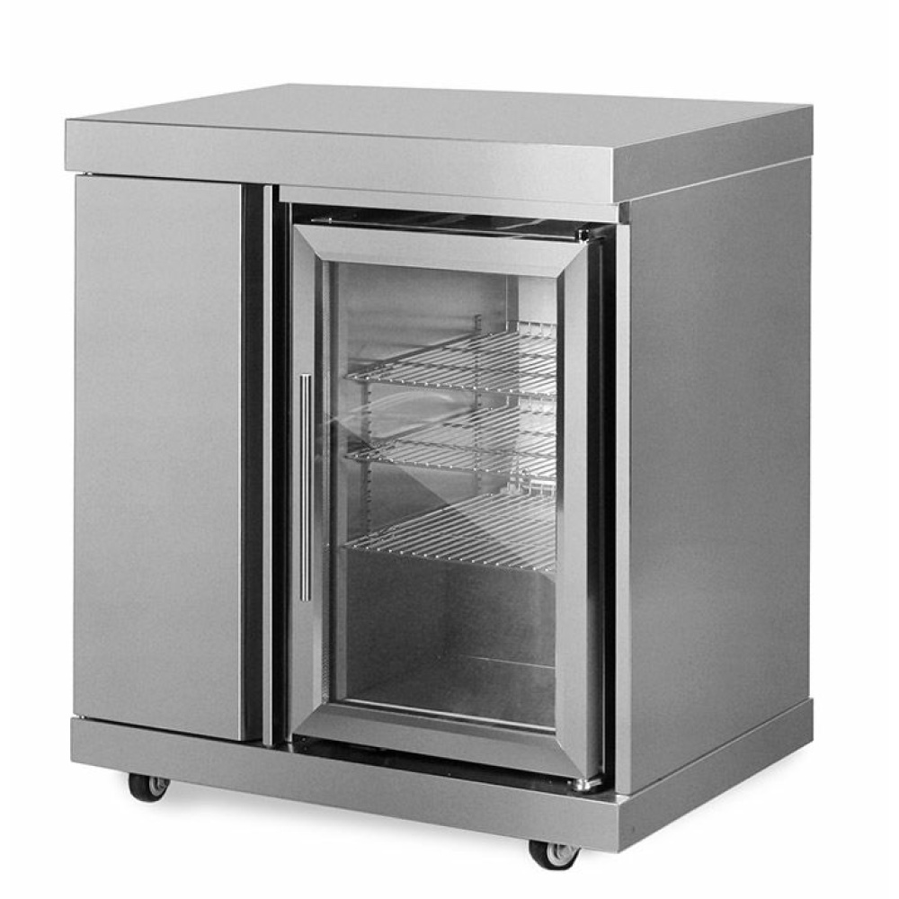 stainless collection module with refrigerator and storage cabinet 4 1