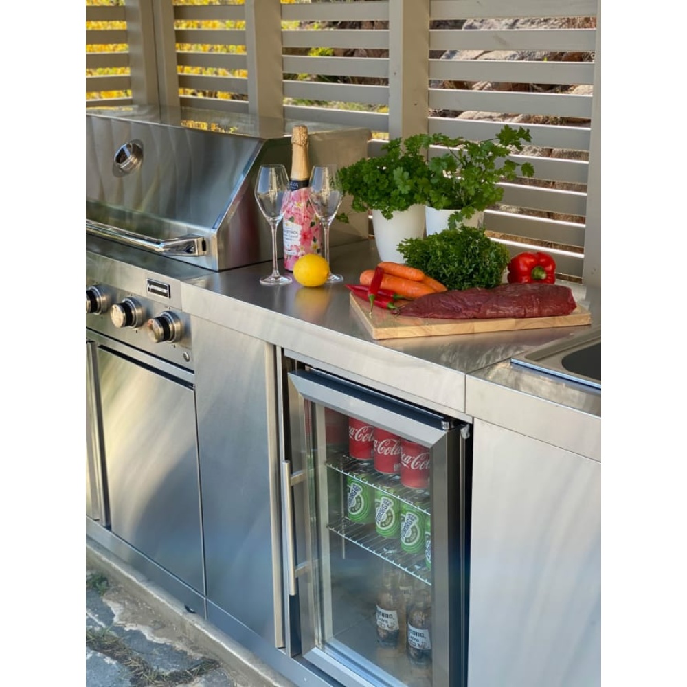 stainless collection module with refrigerator and storage cabinet 6 1