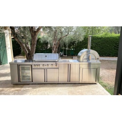 stainless collection module with refrigerator and storage cabinet 8 1