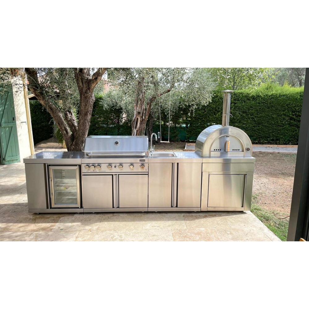 stainless collection module with sink and storage cabinet 6