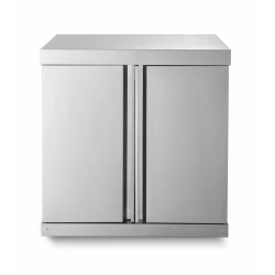 stainless collection module with storage cabinet