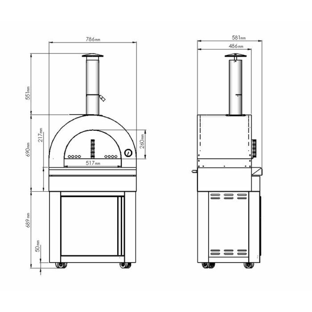 stainless collection module wood fired pizza oven naples 9